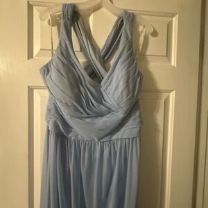 Elegant Light Blue Sleeveless Dress